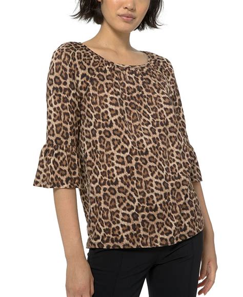 michael kors ruffle bell 3 4 sleeve blouse top